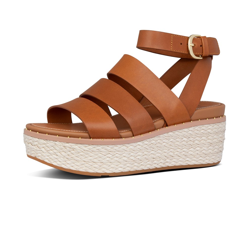 Fitflop Womens Wedge Brown - Eloise Espadrille Sandals - 19HSMQDFX